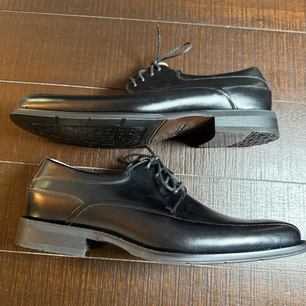 Florsheim Cortland Oxford Mens 10.5D Black Leather Square Toe Dress Shoes Office